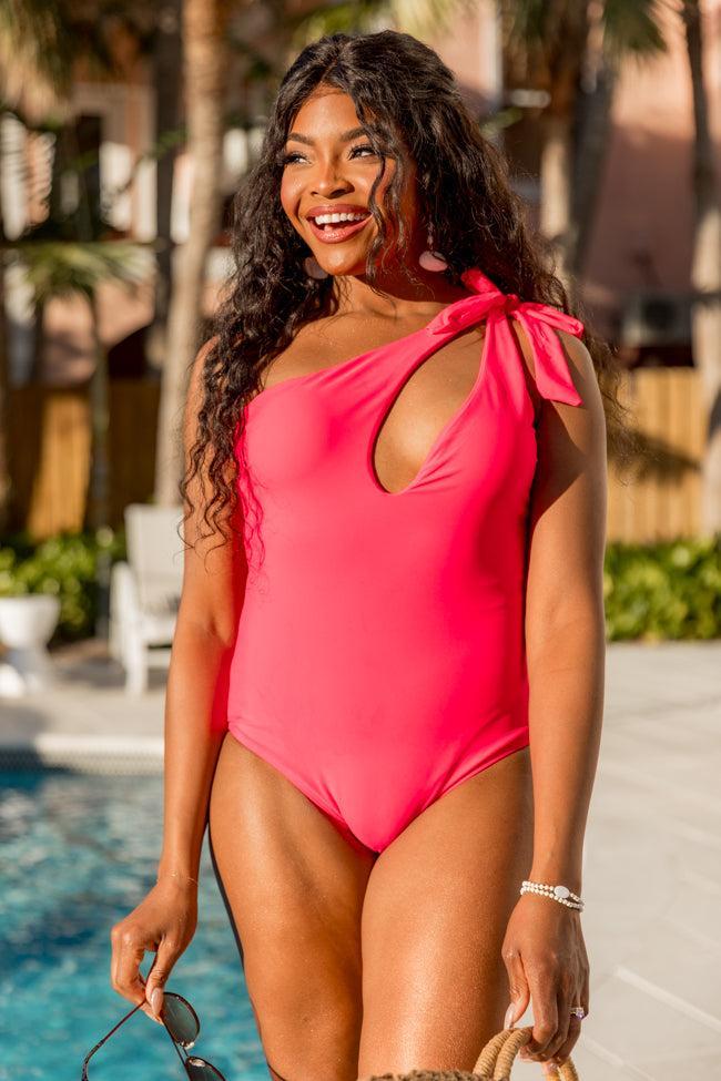 Lady Liberty Red One Shoulder Cut-Out Swimsuit FINAL SALE Product Image