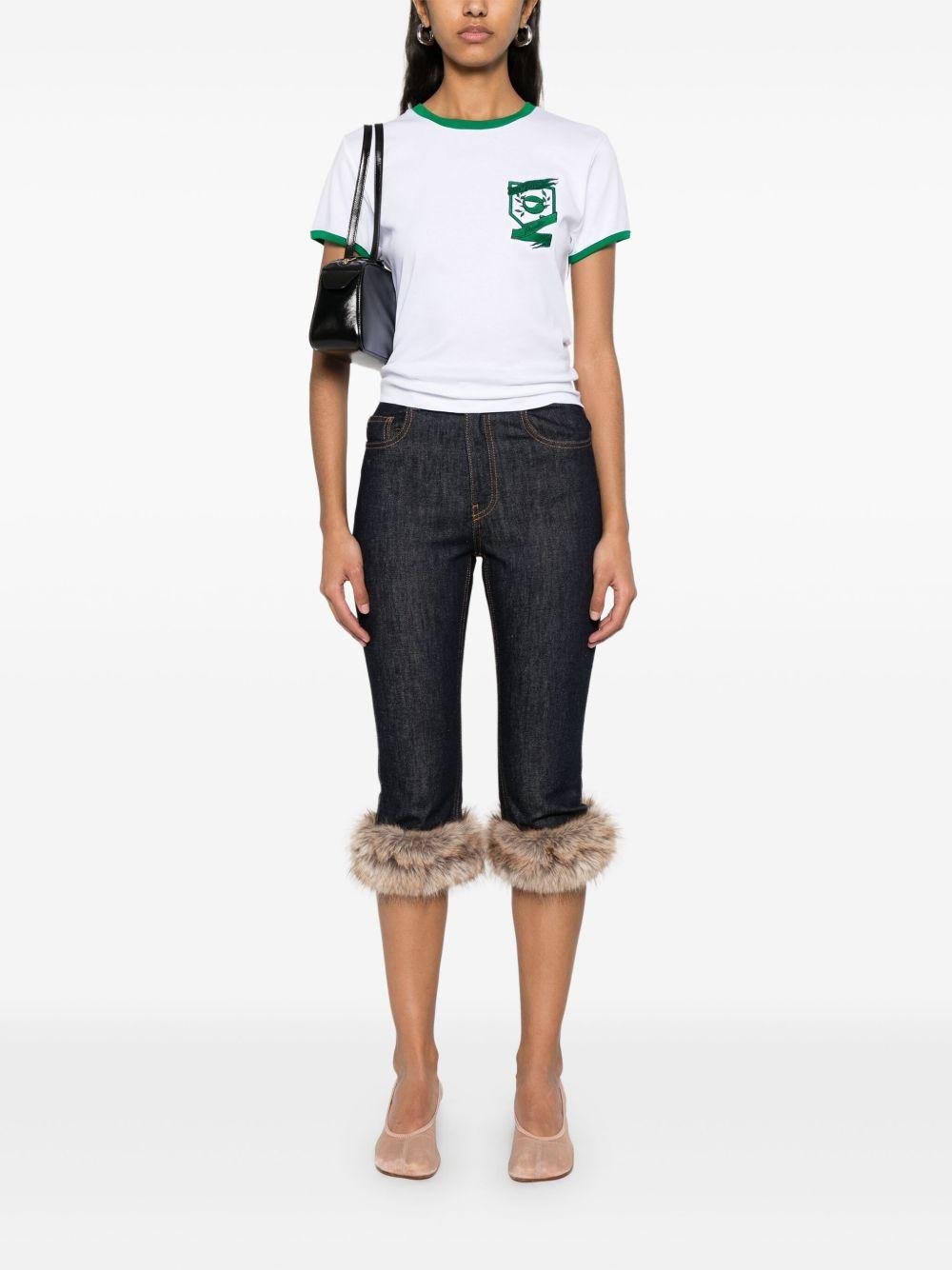 faux-fur trim jeans Product Image