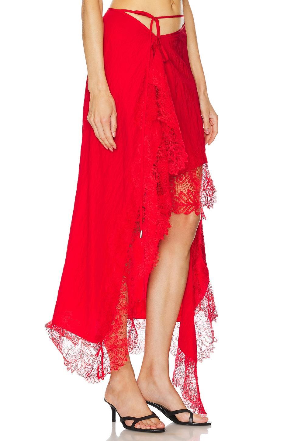 Lace Trim Asymmetric Skirt David Koma Product Image
