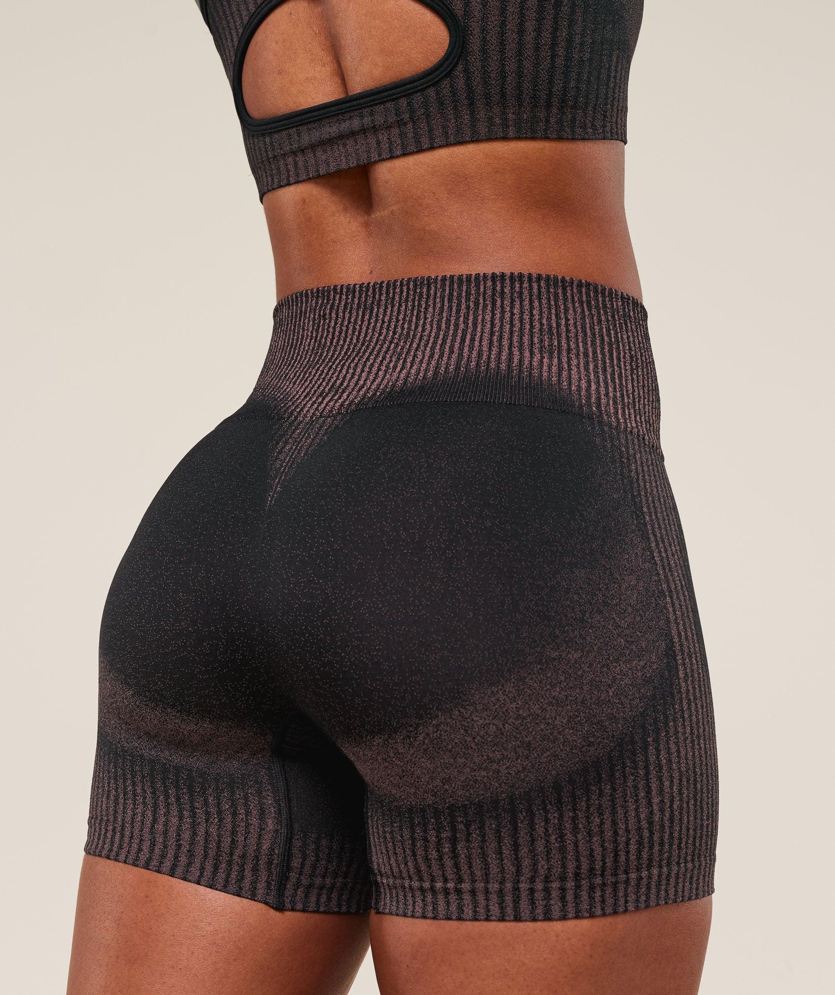 Gymshark Diffuse Seamless Shorts - Black/Calm Pink Female Product Image