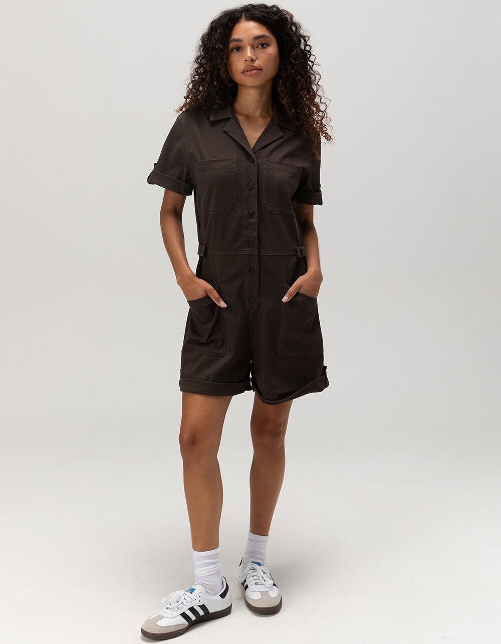 RUSTY Margot Womens Romper - CHARCOAL Product Image