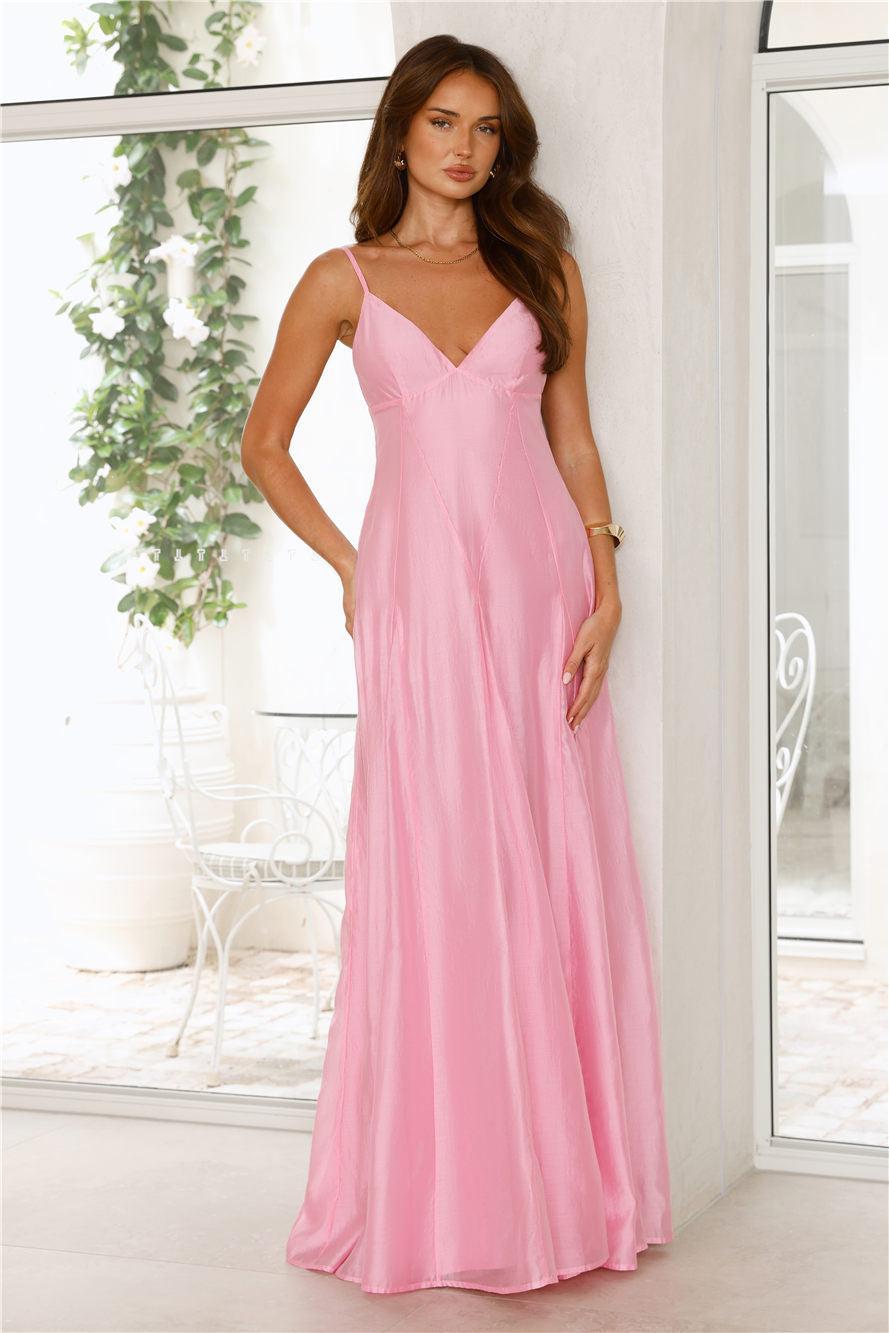 Dancing With Beauty Maxi Dress Pink Product Image