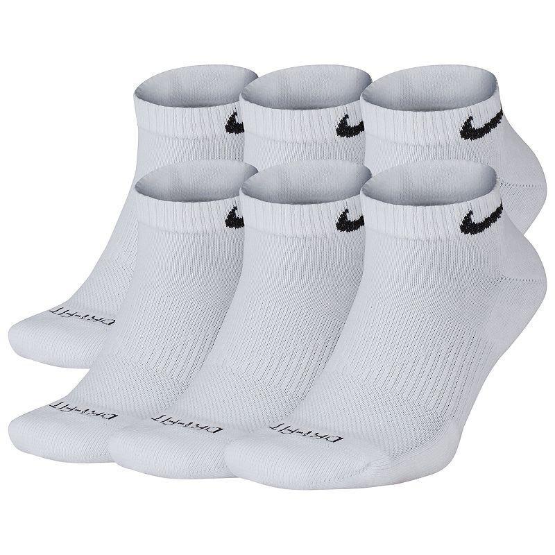 Men's Nike 6-pack Everyday Plus Cushioned Low-Cut Training Socks, Size: 12-15, White Product Image