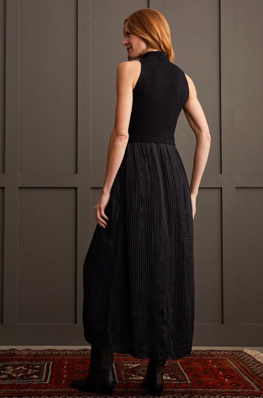Sleeveless Twofer Maxi Dress - Black Product Image