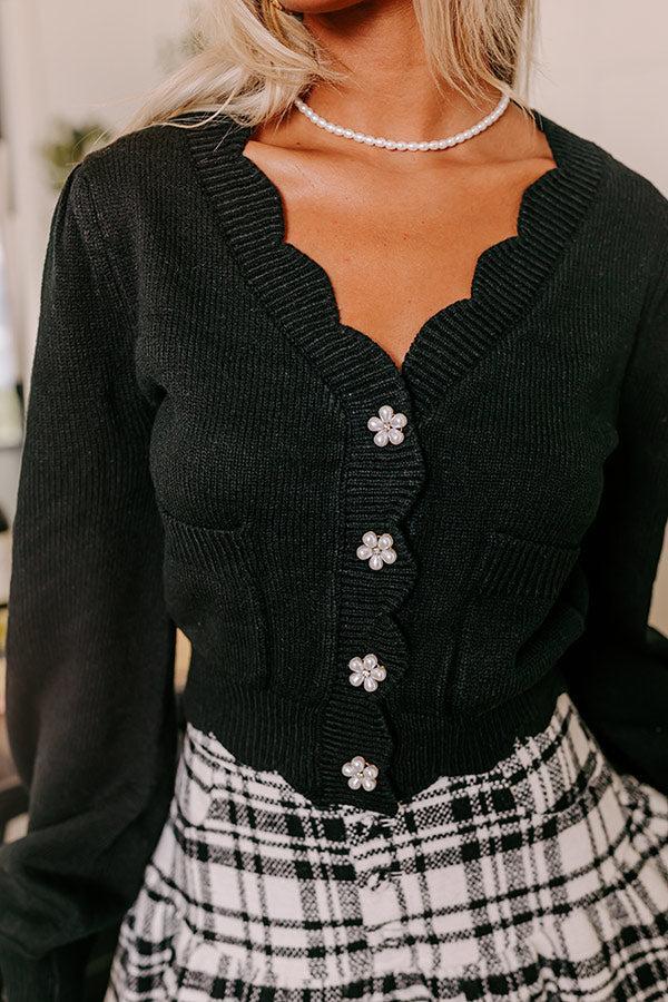 Small Town Charm Pearl Embellished Cardigan Product Image