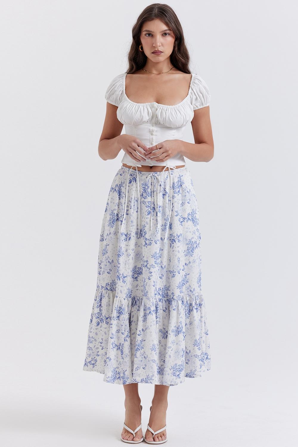 Aitana  blue print midi skirt Product Image