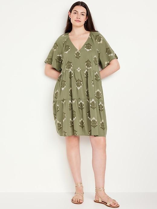 V-Neck Mini Swing Dress Product Image
