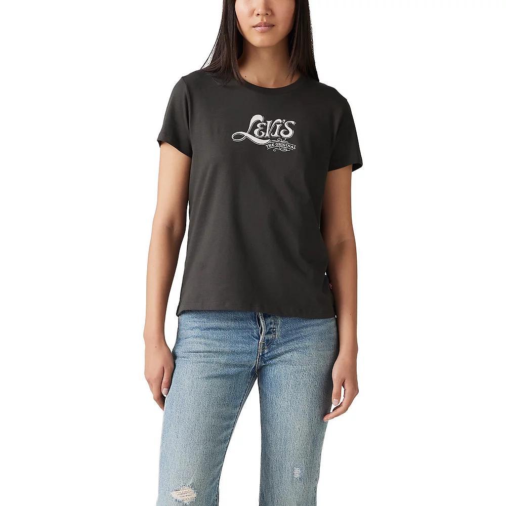 Women's Levi's® Logo Perfect Tee, Size: Medium, Glitter Pirate Black Product Image