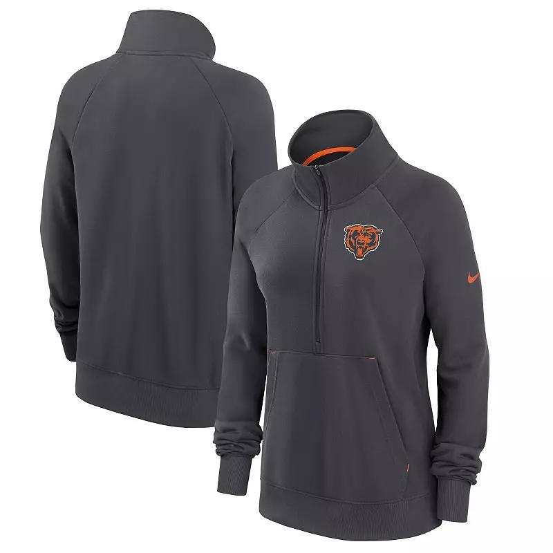 Women's Nike Charcoal Washington Commanders Premium Raglan Performance Half-Zip Sweatshirt, Size: 2XL, Wft Charco Product Image