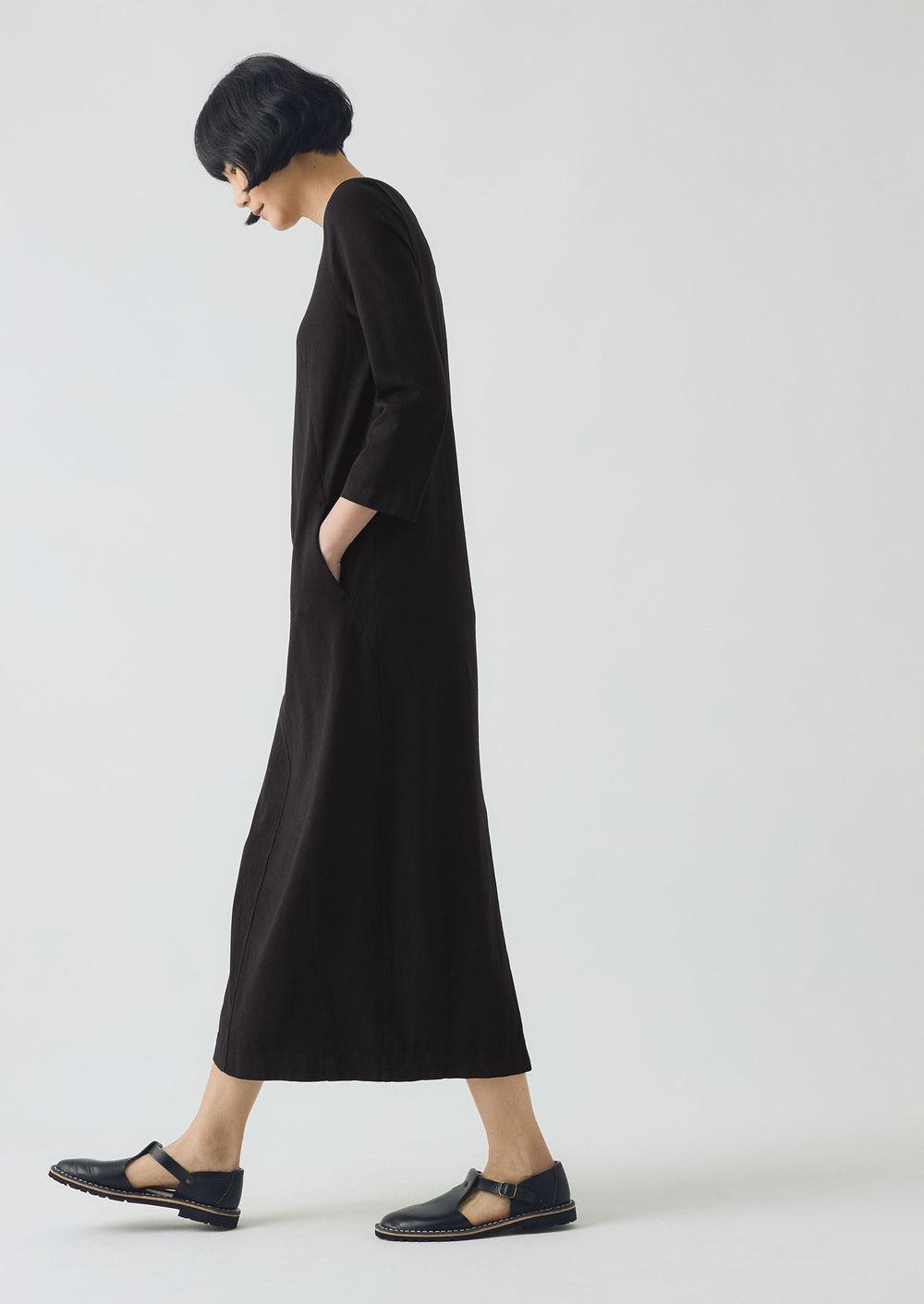 Cotton Jersey Shift Dress | Washed Black Product Image