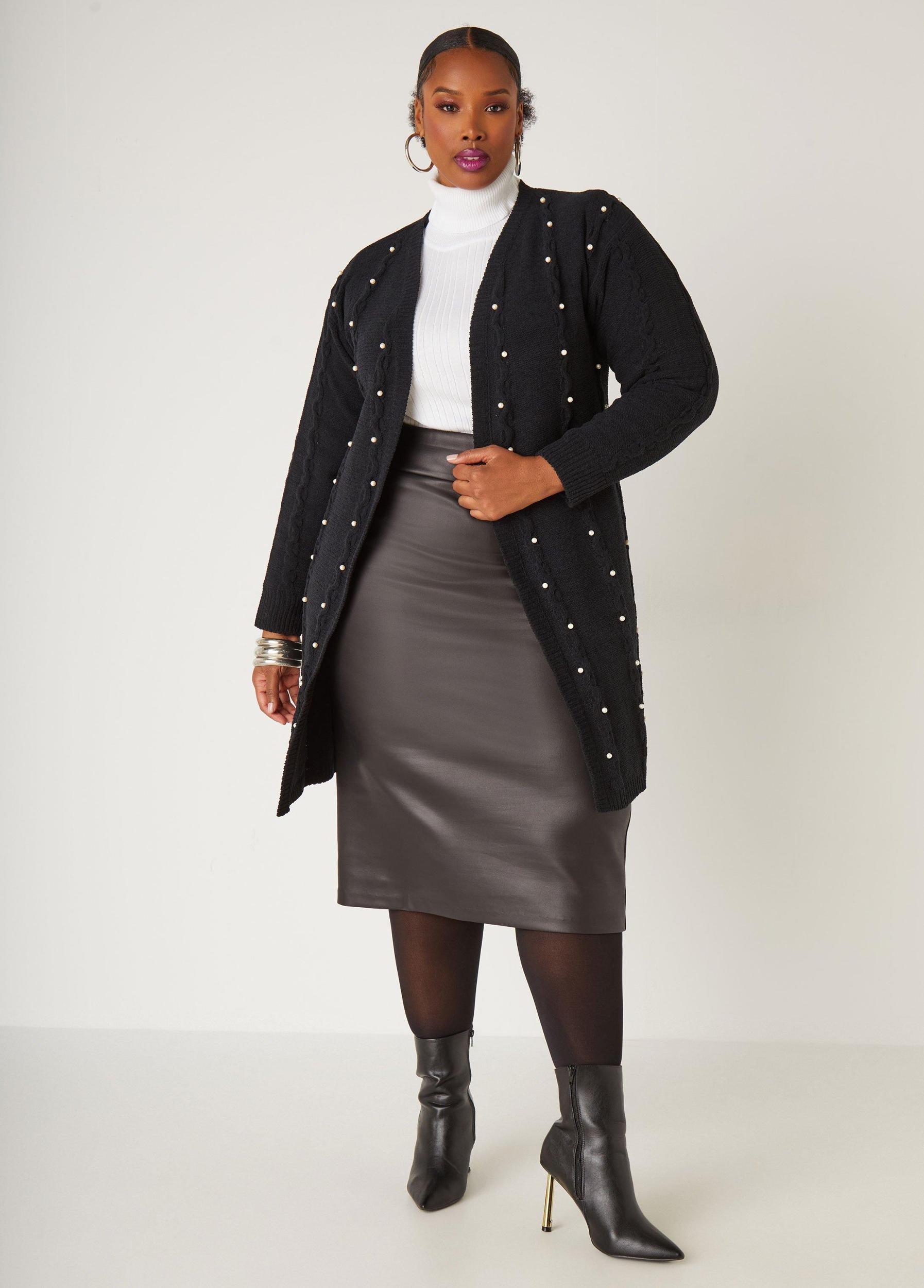 Faux Pearl Chenille Cardigan Product Image