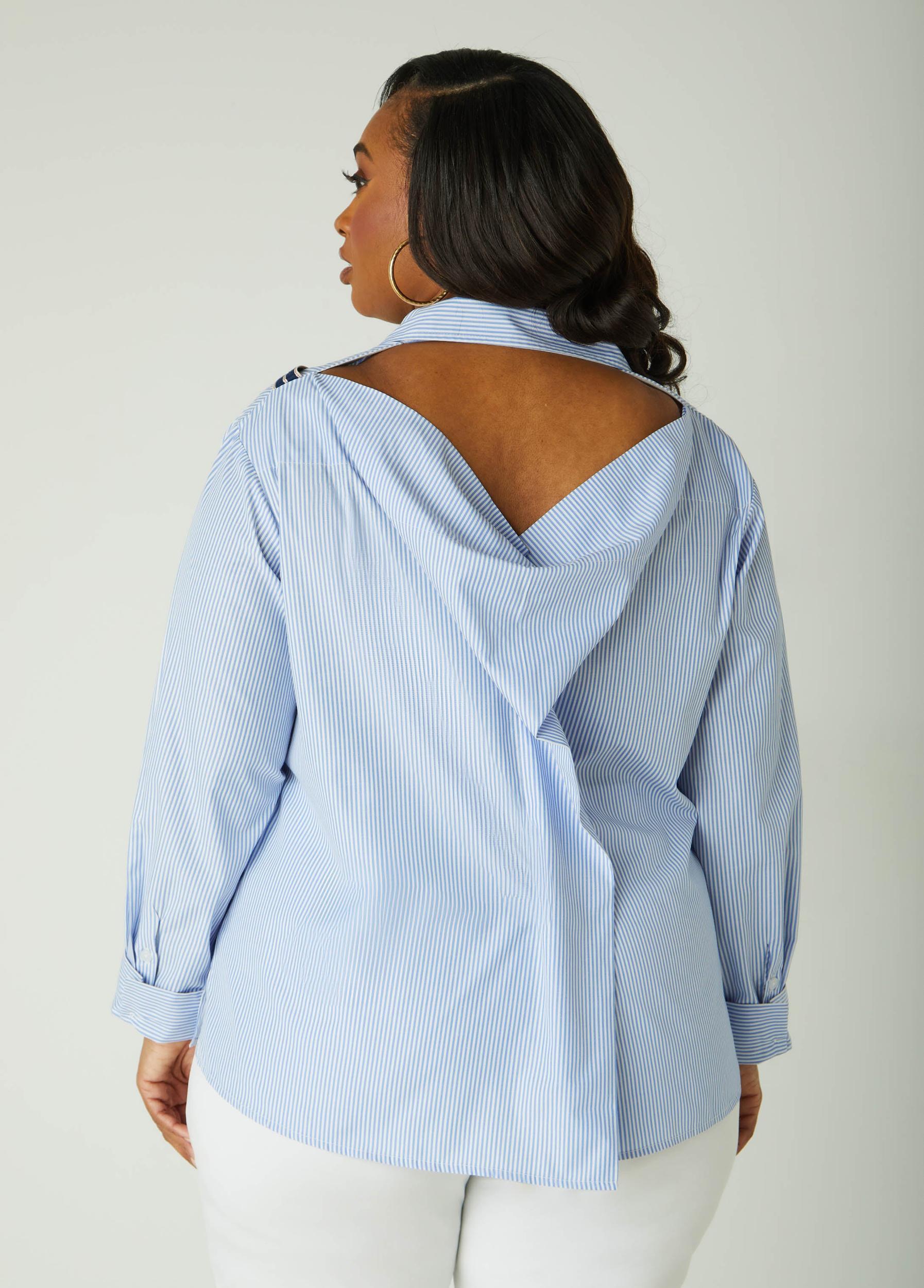 Cutout Striped Shirt Product Image
