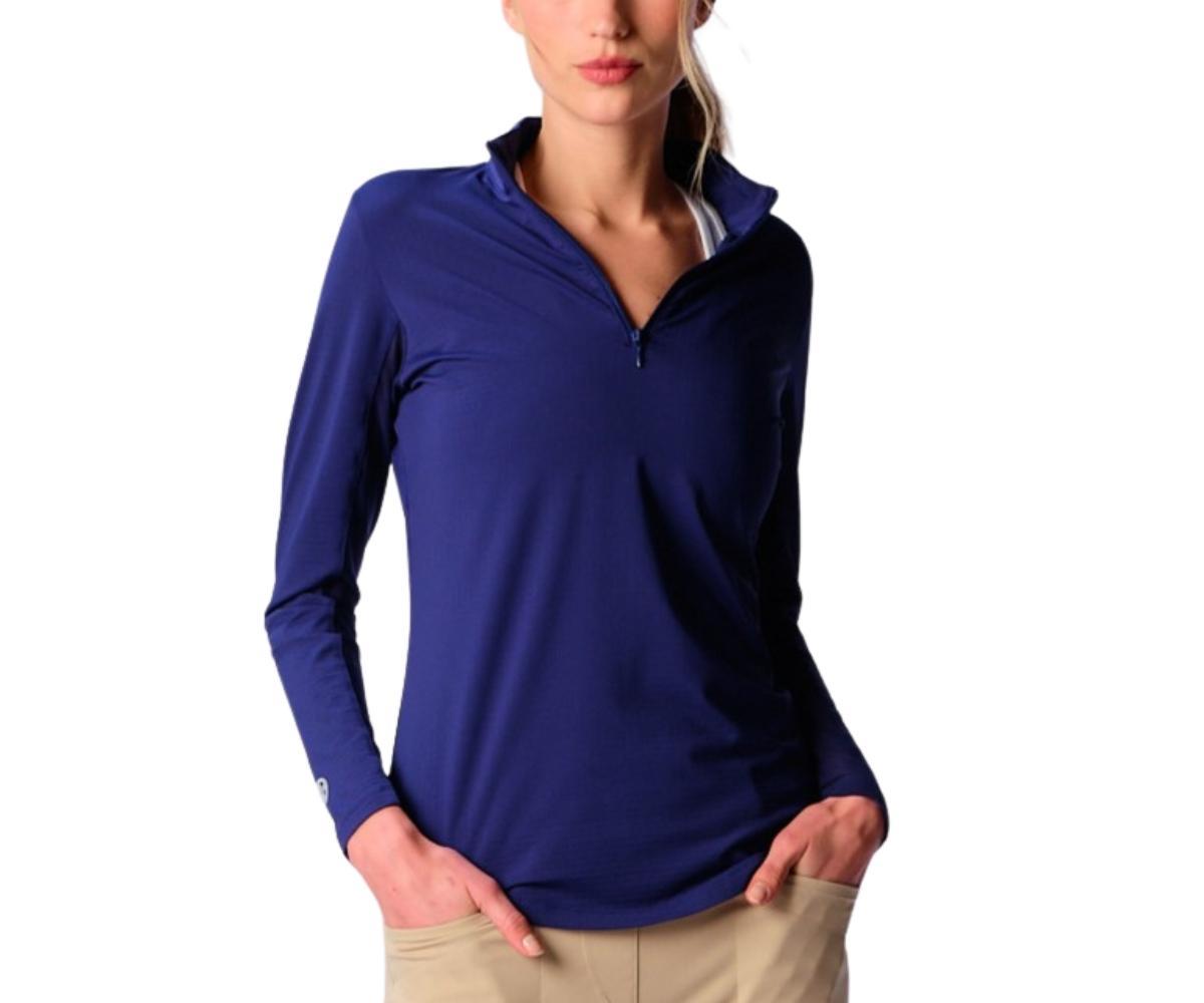 G Lifestyle Clothing Womens Long Sleeve Miock Neck Top Black Large Product Image