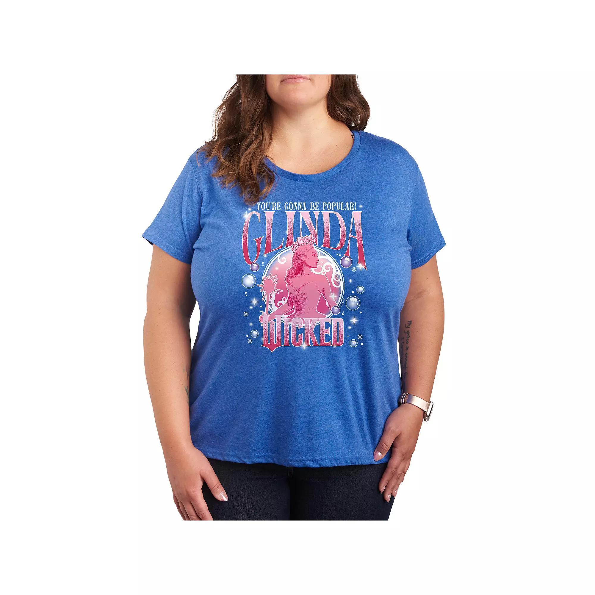 Plus Size Wicked Glinda You're Gonna Be Popular Tee, Women's, Size: 2XL, Black Product Image