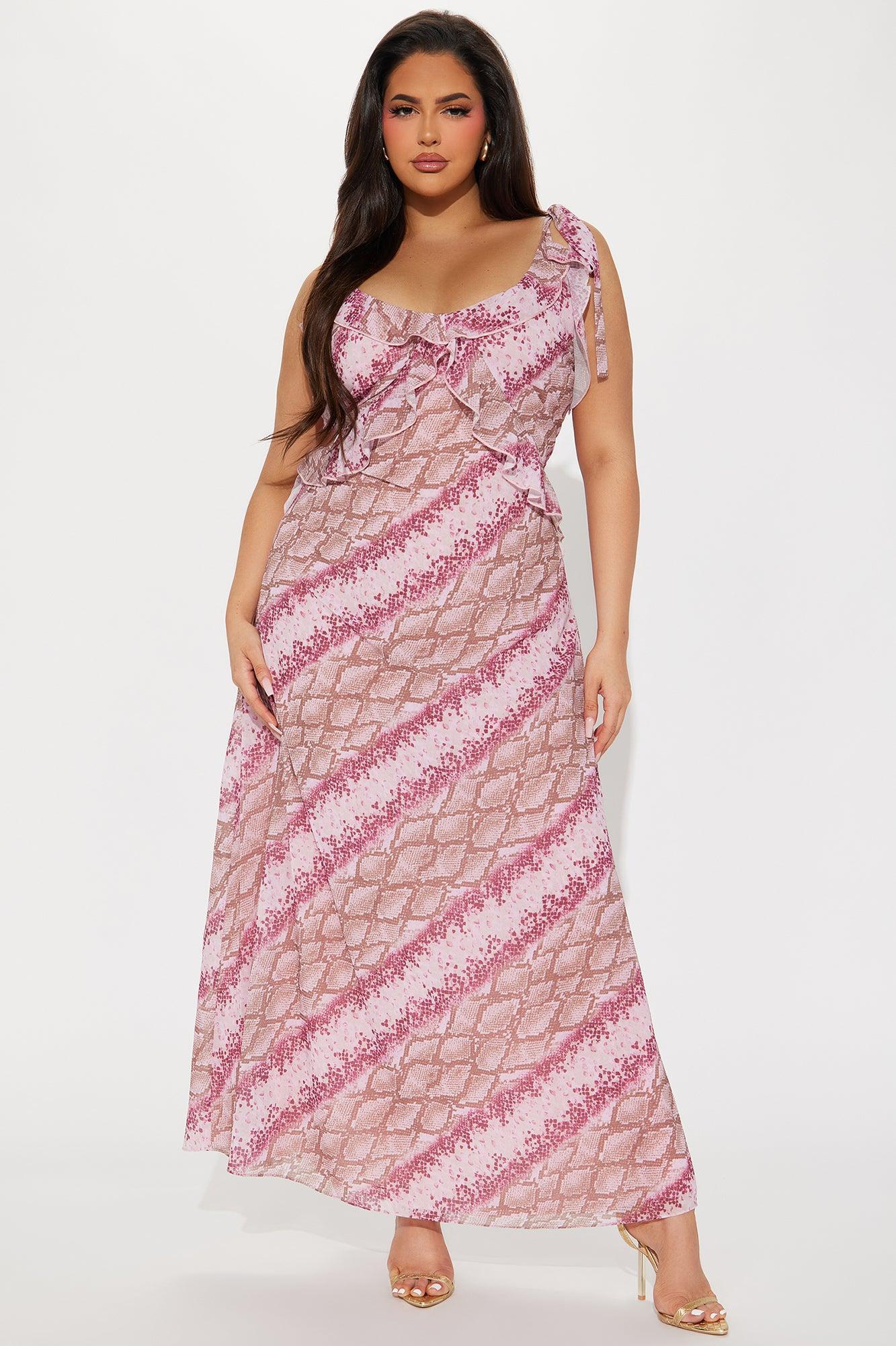 Juliette Chiffon Ruffle Maxi Dress - Burgundy Product Image