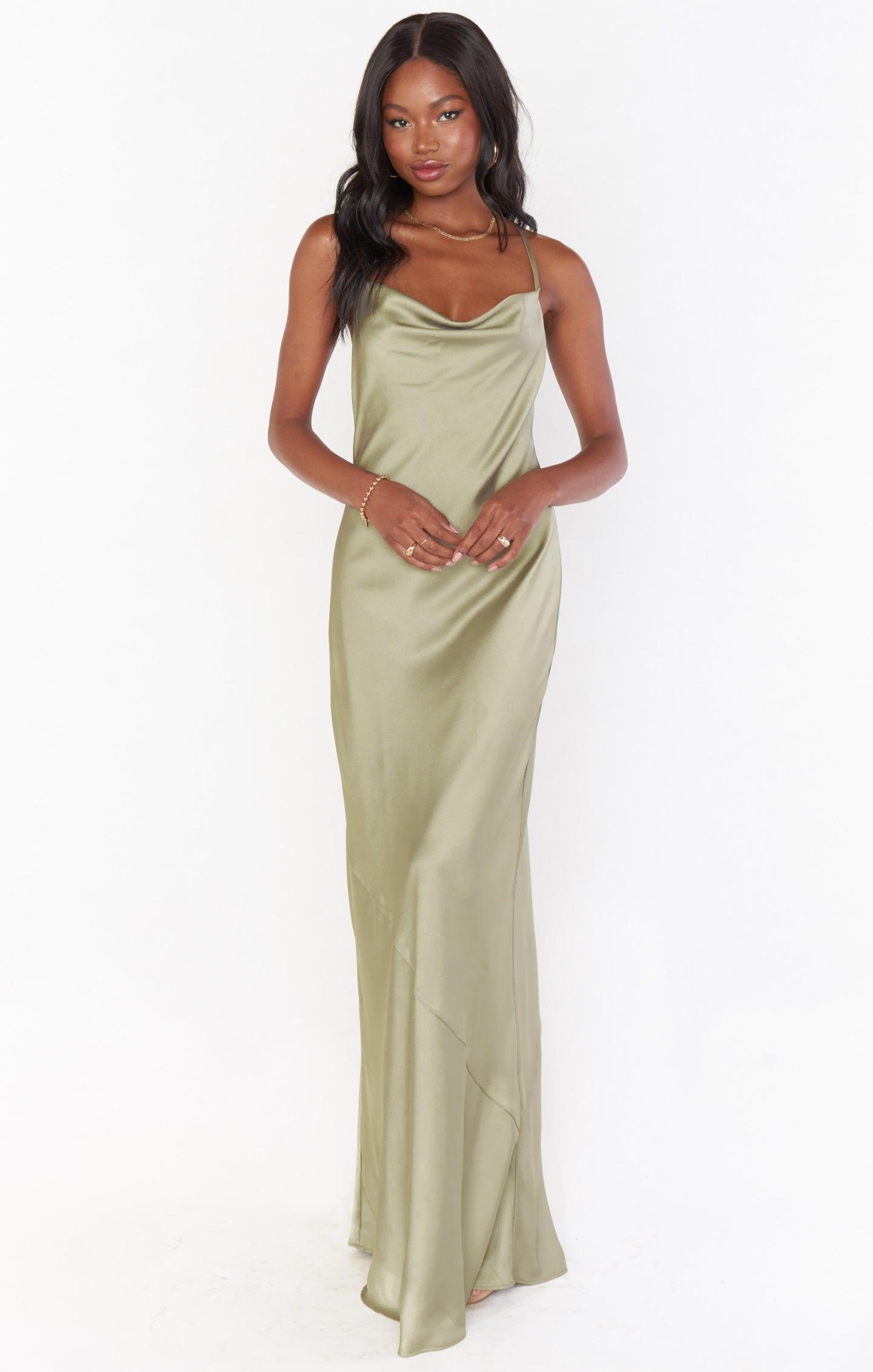 Tuscany Maxi Slip Dress ~ Rose Gold Luxe Satin Product Image