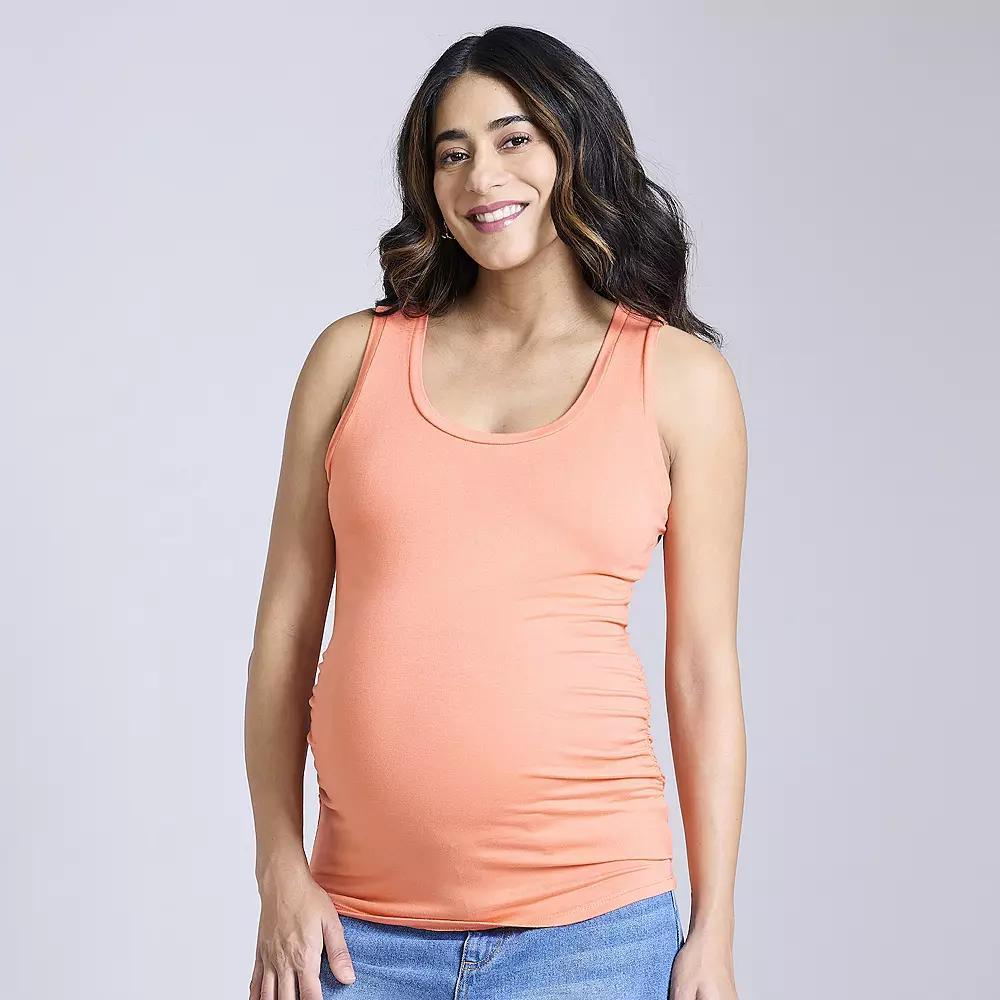 Maternity Motherhood® Side Ruched Tank, Women's, Size: Medium-Mat, Pink Product Image