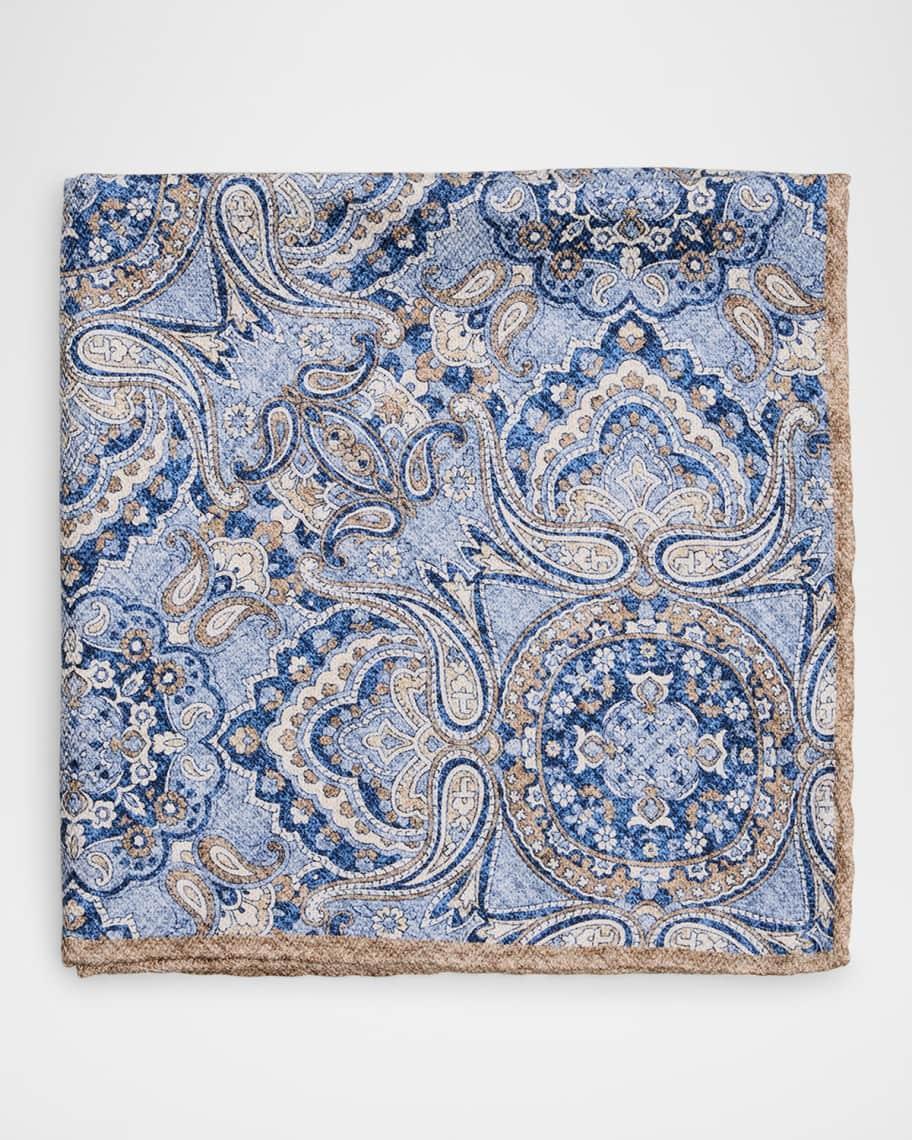 Mens Silk Paisley Pocket Square Product Image
