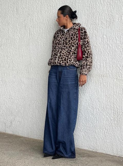 Naylor Mid Rise Wide Leg Jeans Mid Blue Denim Product Image
