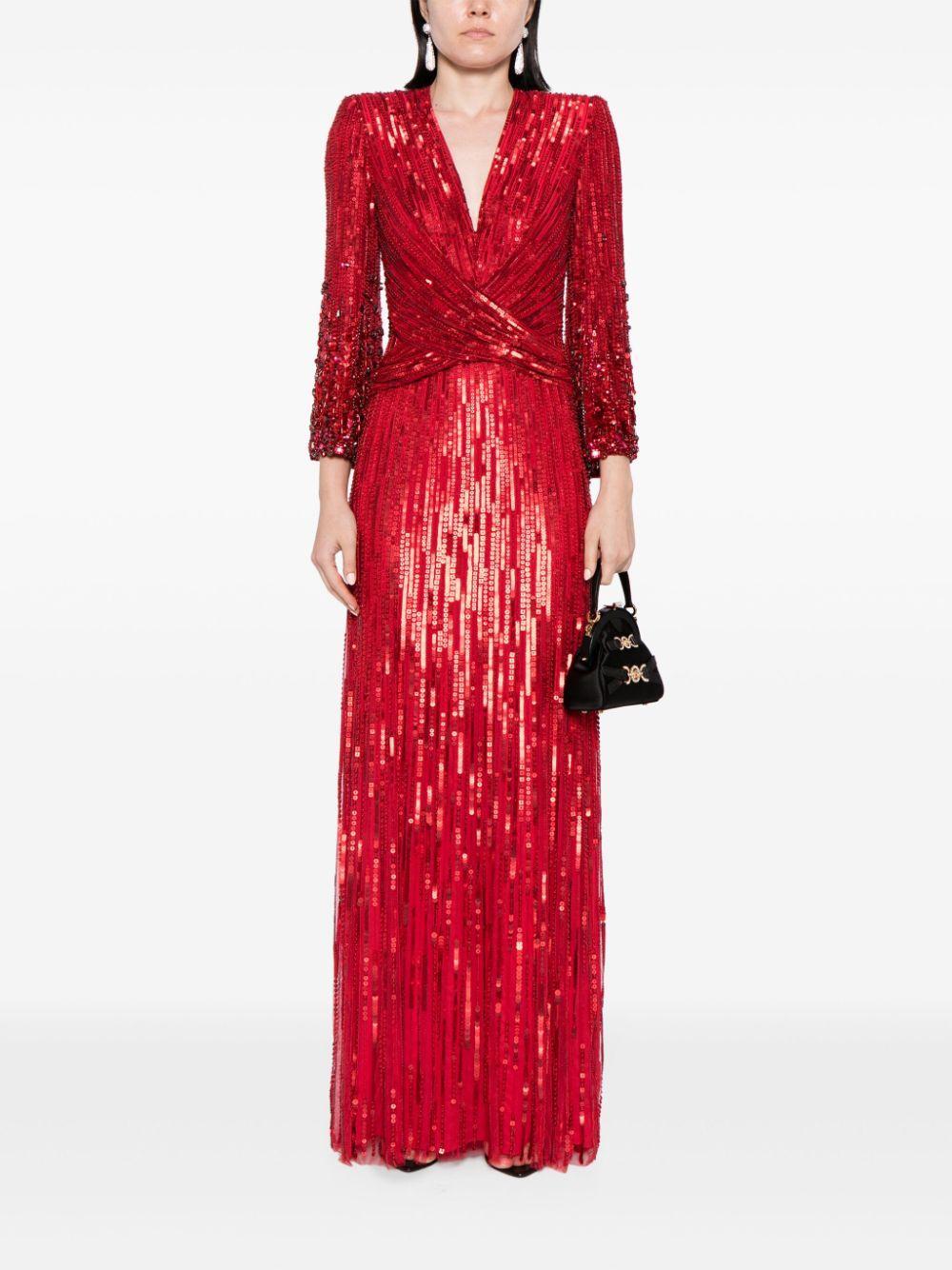Cosmos sequin-embellishment gown Product Image