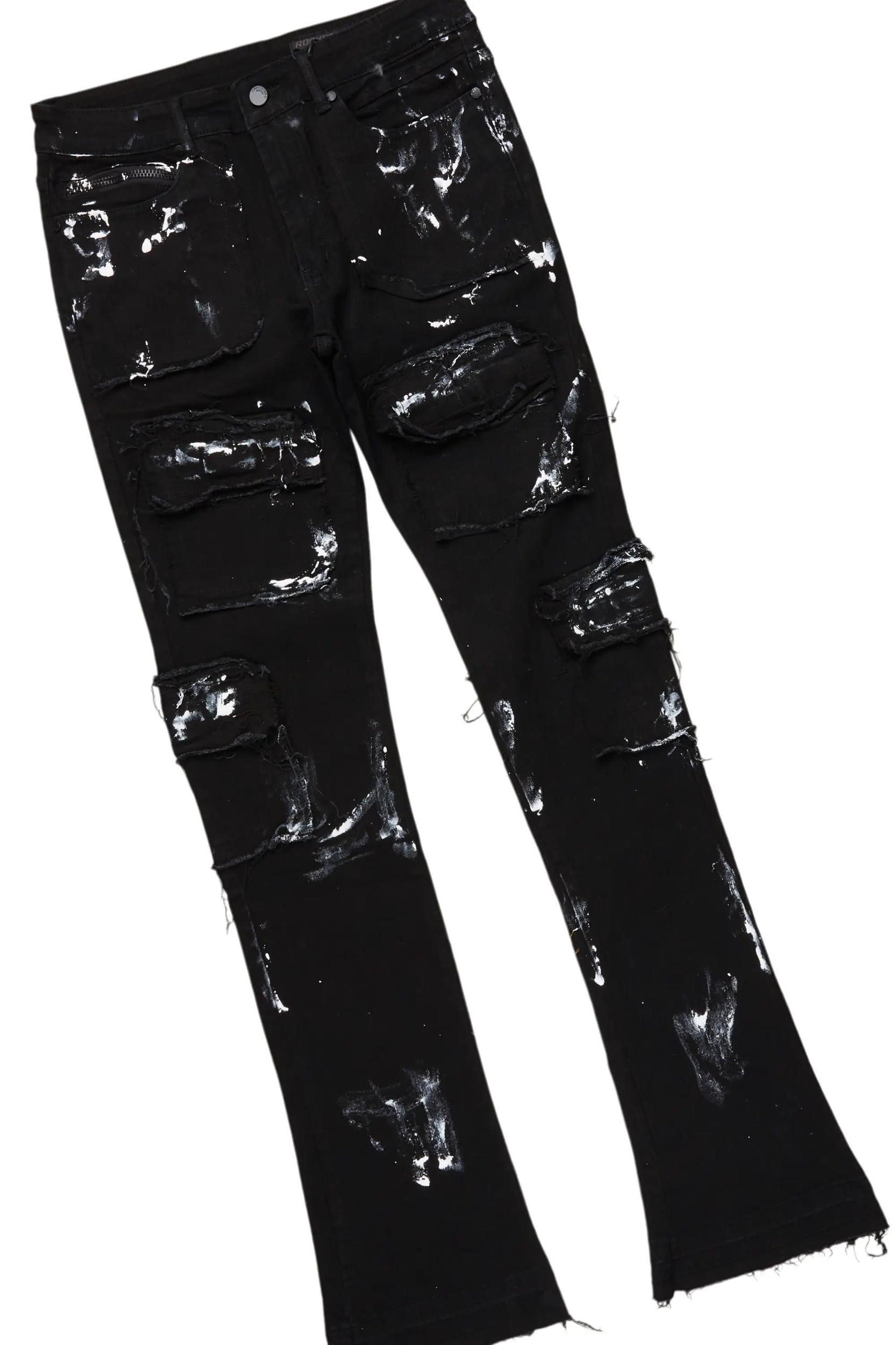 Tarl Black T-Shirt/Stacked Flare Jean Bundle Male Product Image