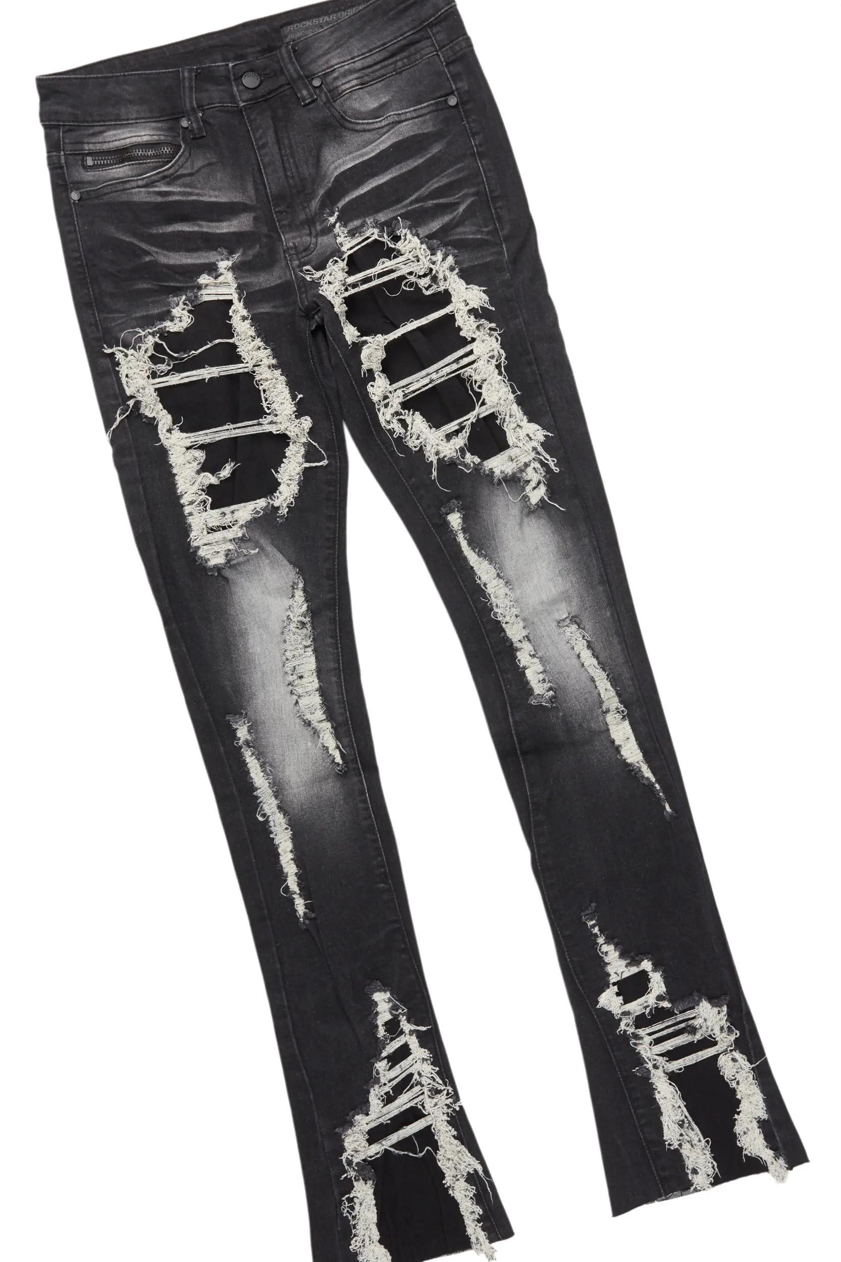 Schmear Black Hoodie & Fateh Stacked Jean Bundle Male Product Image