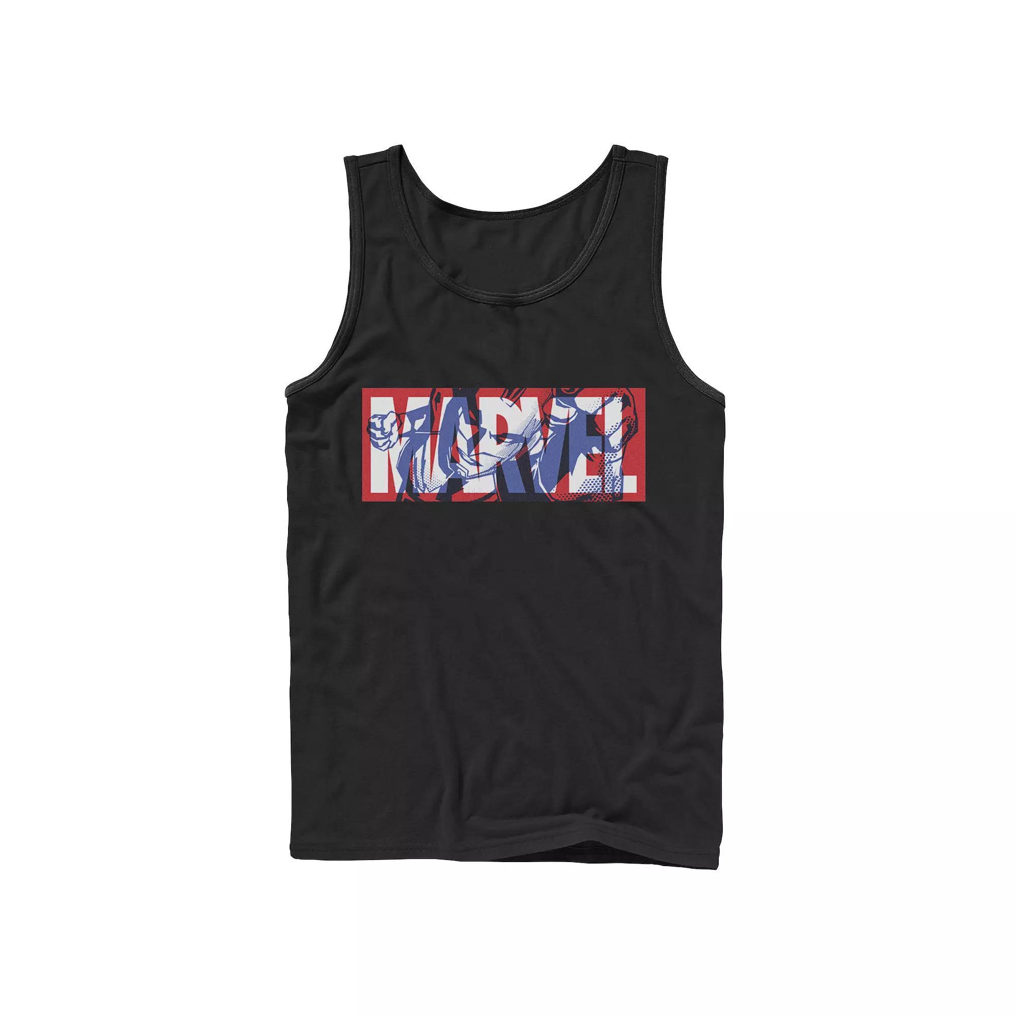 Men's Marvel Captain Marvel Logo Fill Tank Top, Boy's, Size: XL, Black Product Image