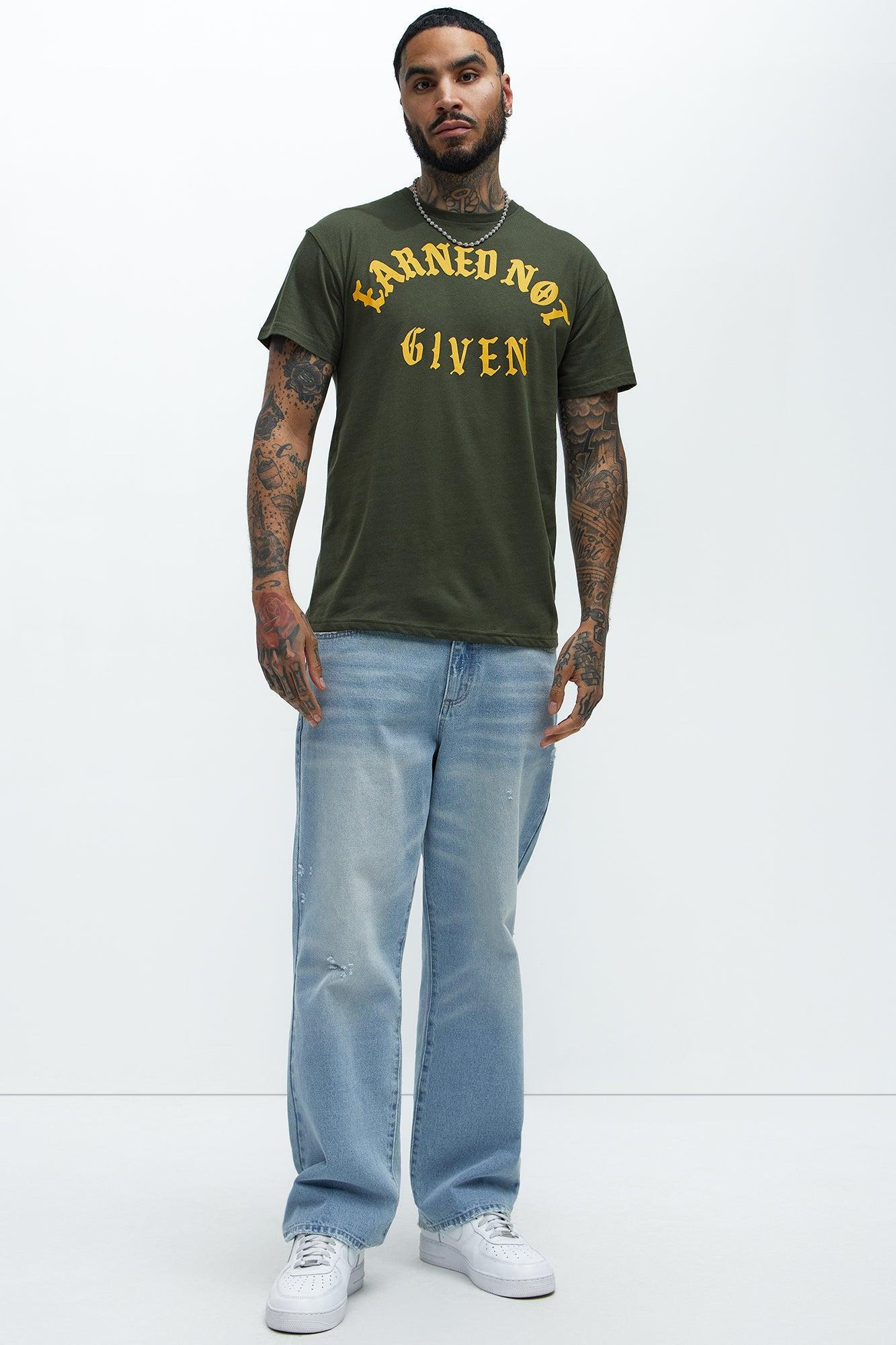 Earned Not Given Short Sleeve Tee - Dark Olive Product Image
