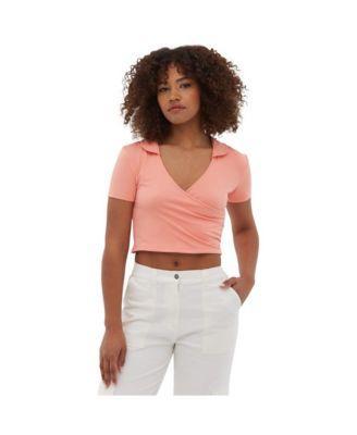 Bench Dna Womens Constance Collared Wrap Crop Top Product Image