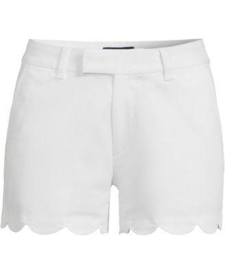 Lands End Womens Mid Rise Scallop Hem 5 Chino Shorts Product Image