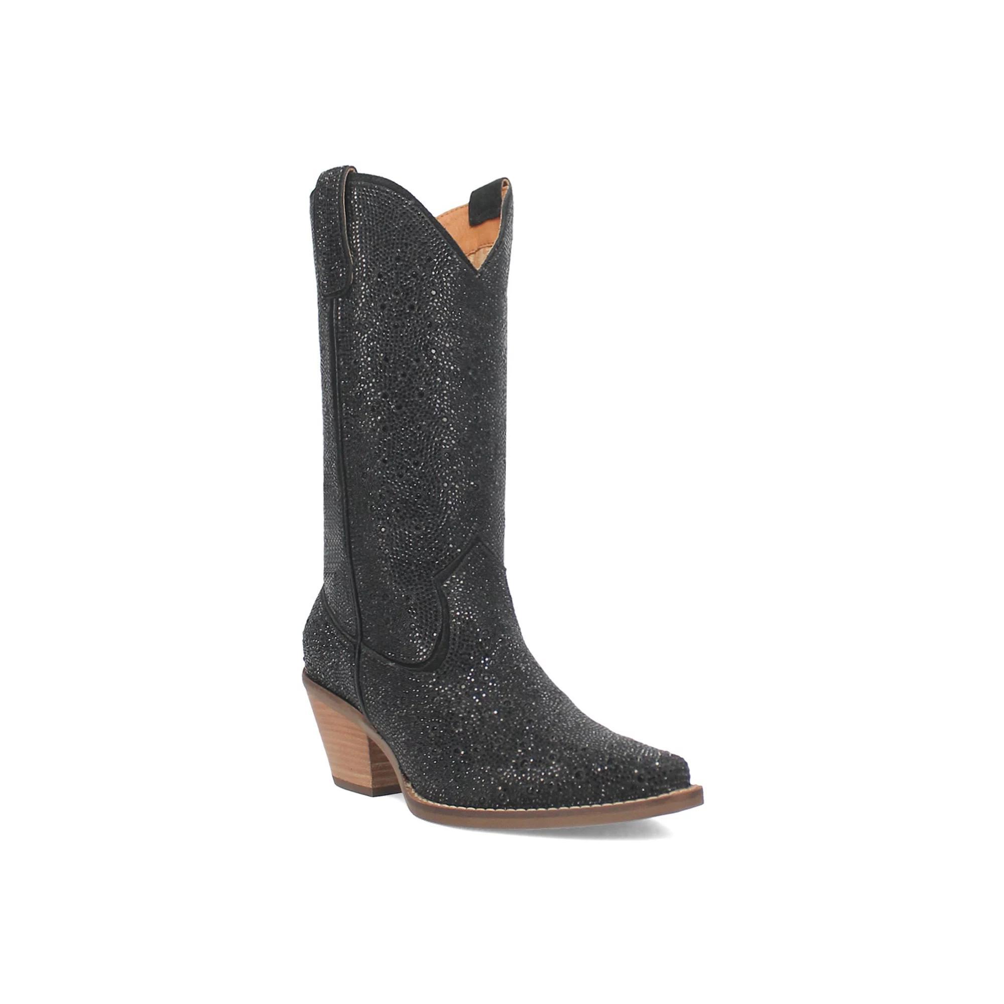 Dingo Silver Dollar Rhinestone Embellished Leather Western Boots Product Image