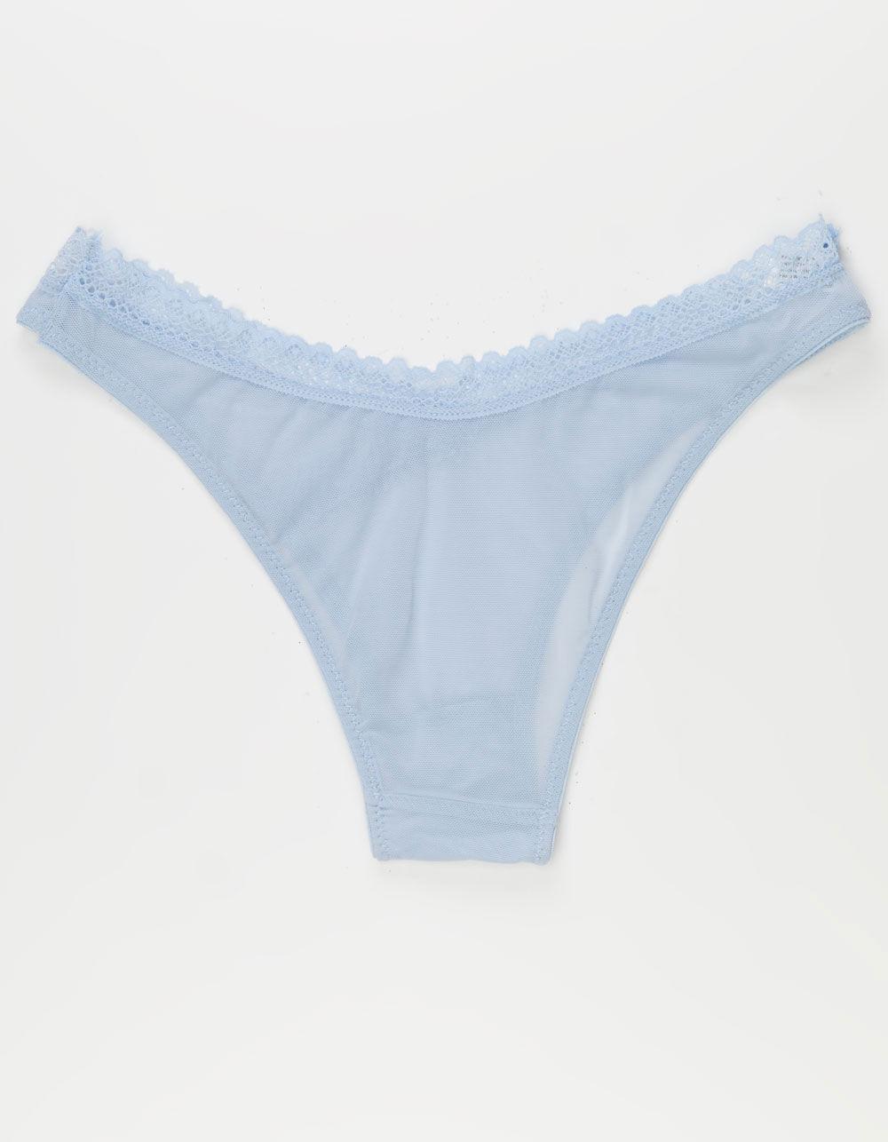 FULL TILT Mesh Crossover Waist Cheeky Panties - BLUE Product Image