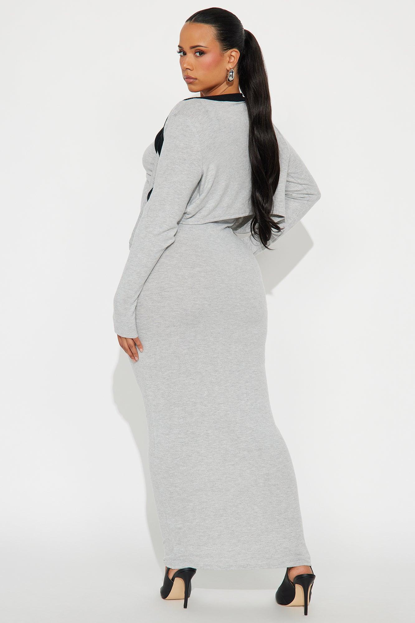 Literally No Maxi Dress Set - Grey/combo Female Product Image