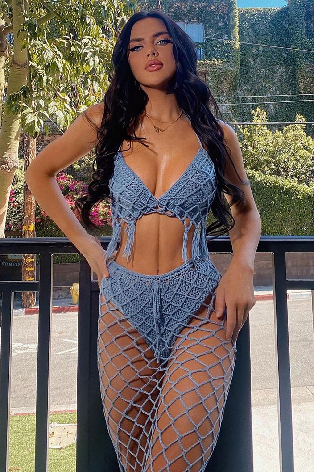 Day In Dubai 2 Piece Cover Up Set - Blue Product Image