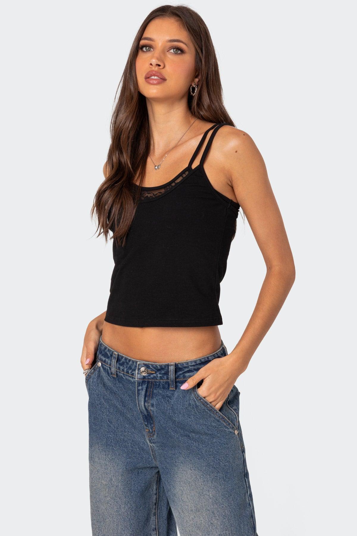 Carnation Lacey Layered Tank Top Product Image