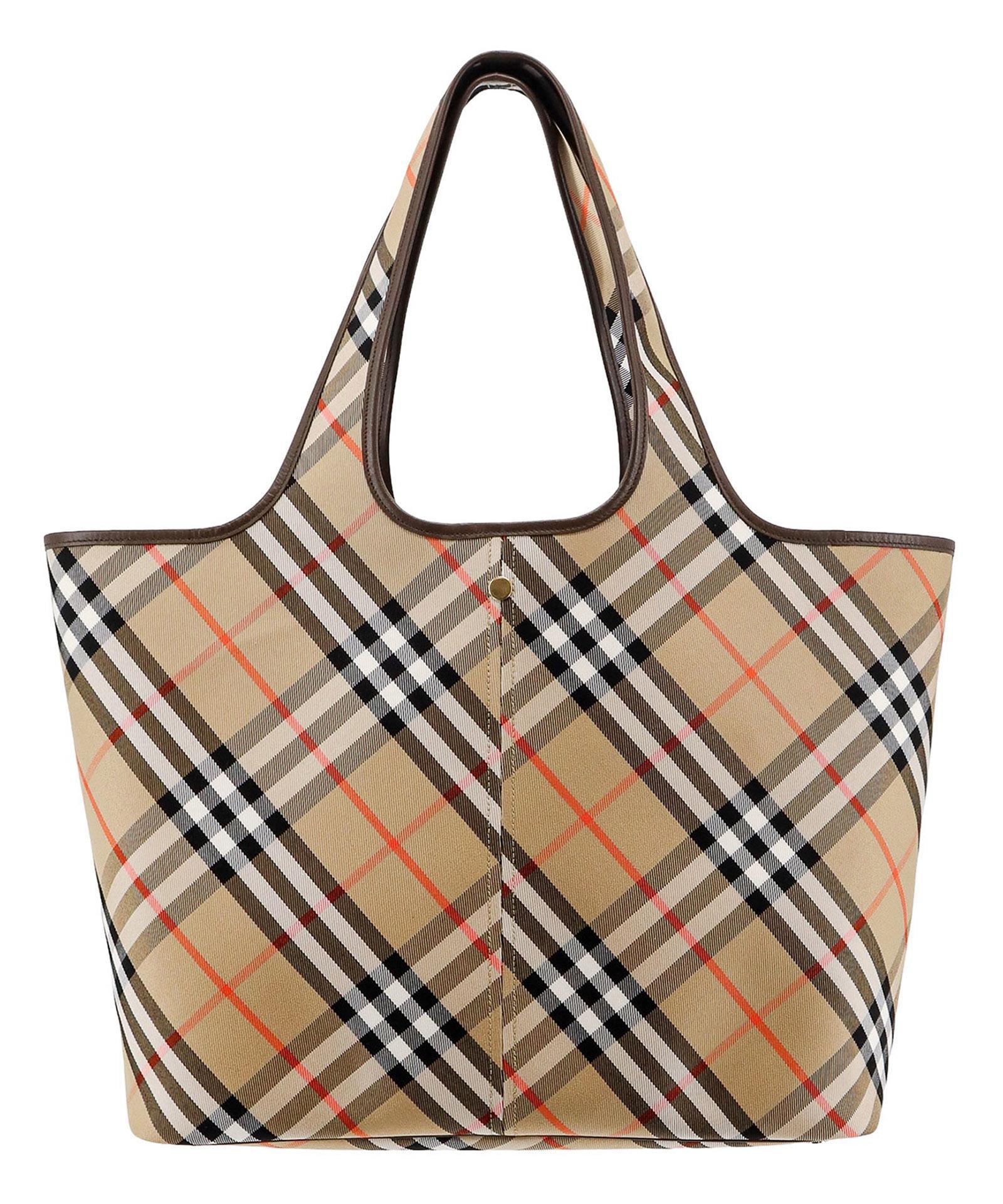 BURBERRY Check Medium Tote Bag In Beige Product Image