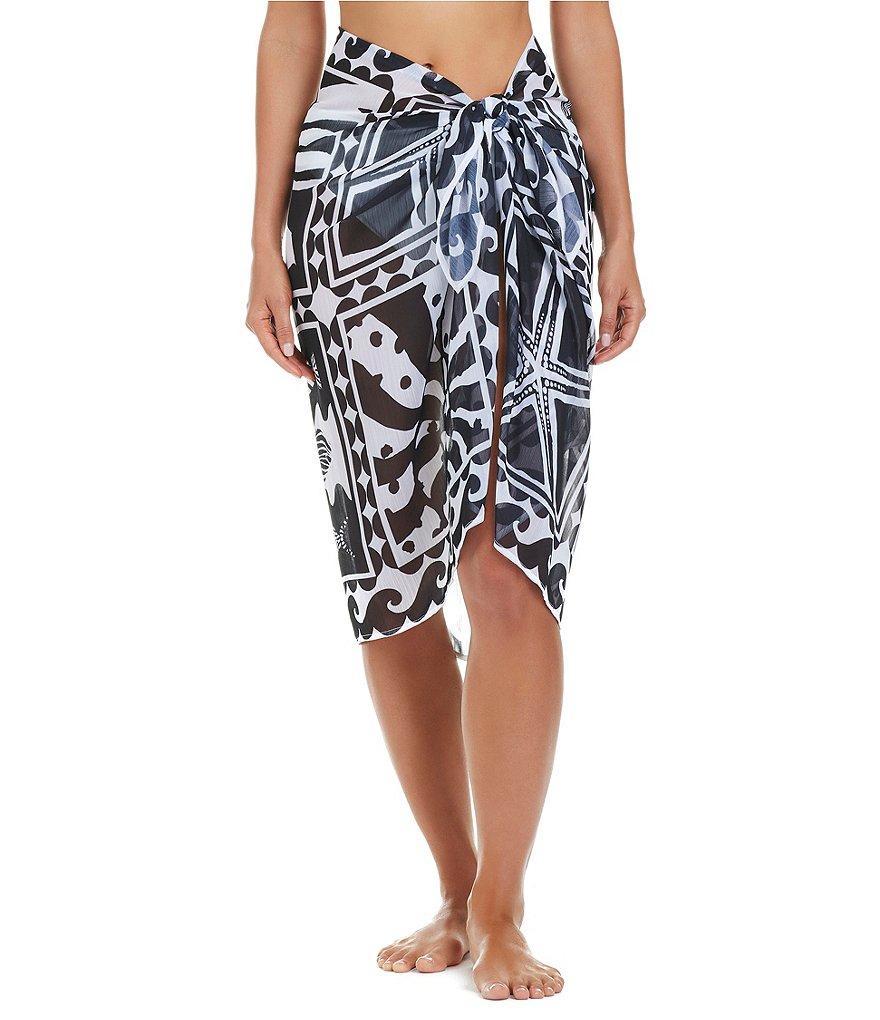 Bleu Rod Beattie Catch Of The Day Printed Chiffon Pareo Swim Cover-Up Product Image