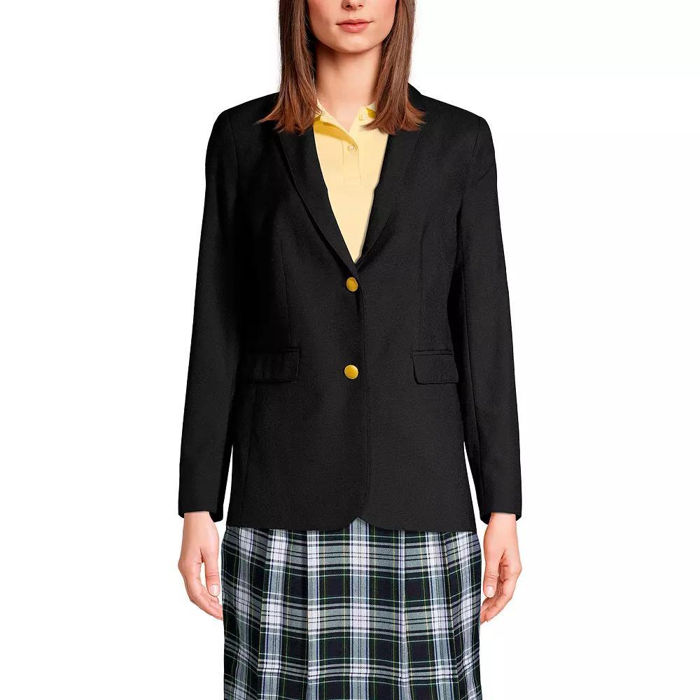 Women's Lands' End School Uniform Hopsack 2-Button Blazer Jacket, Size: 12, Deep Blue Product Image