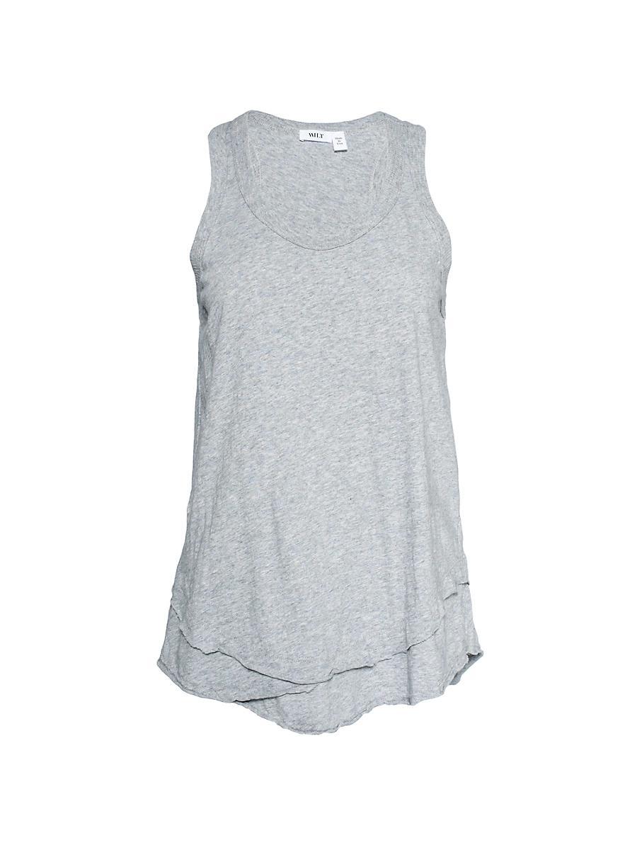 Womens Shrunken Raw Mock Hem Shirttail Tank Product Image