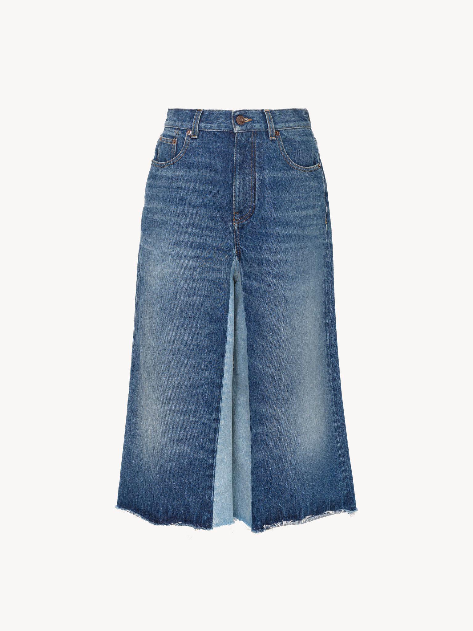 Bermuda shorts in denim patchwork Product Image