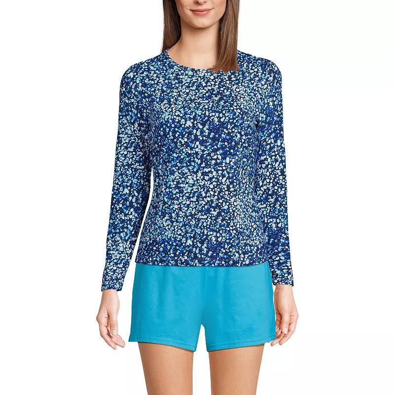 Petite Lands' End UPF 50 Long Sleeve Rash Guard, Women's, Size: XS Petite, Lily Floral Paisley Product Image