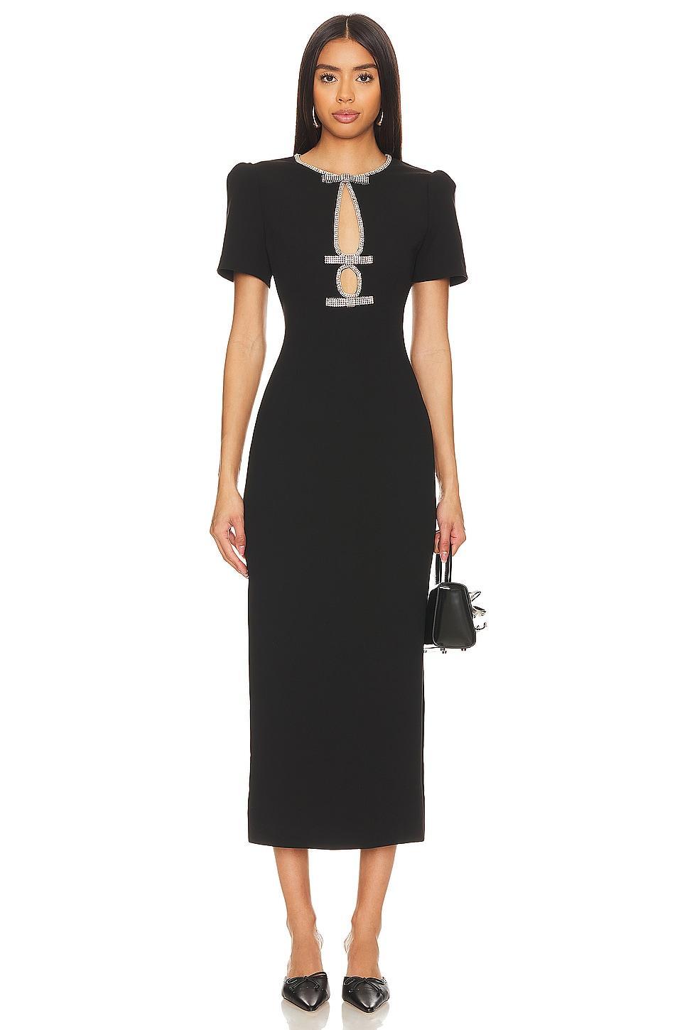 Crepe Diamante Midi Dress Product Image
