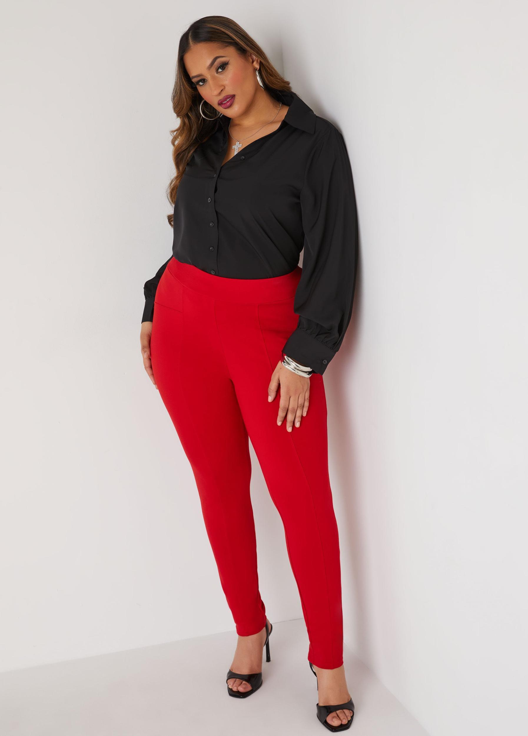 Plus Size Collared V Neck Shirt Ashley Stewart Product Image