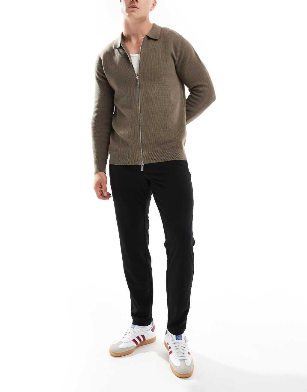 Only & Sons slim tapered fit pants in black Product Image
