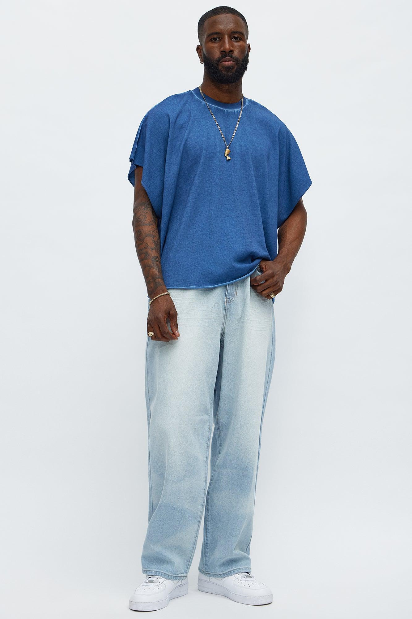 Oversized Float Heavy Jersey Muscle Tee - Navy Product Image