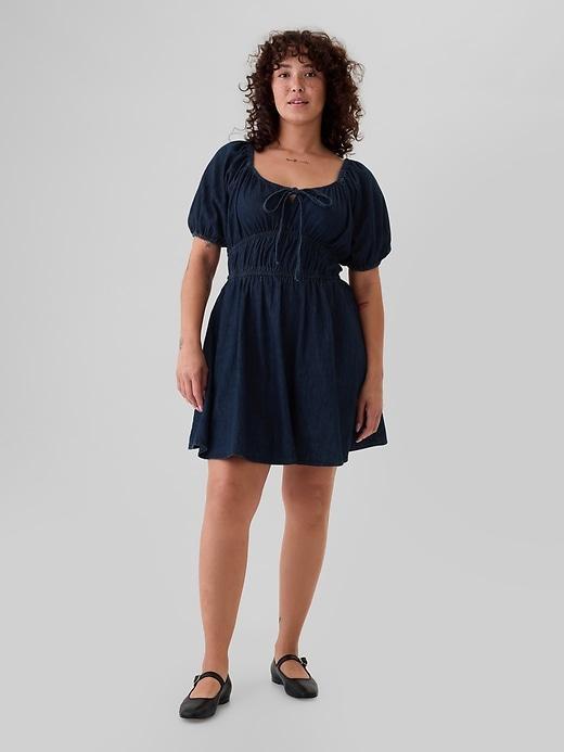 Smocked Denim Mini Dress Product Image