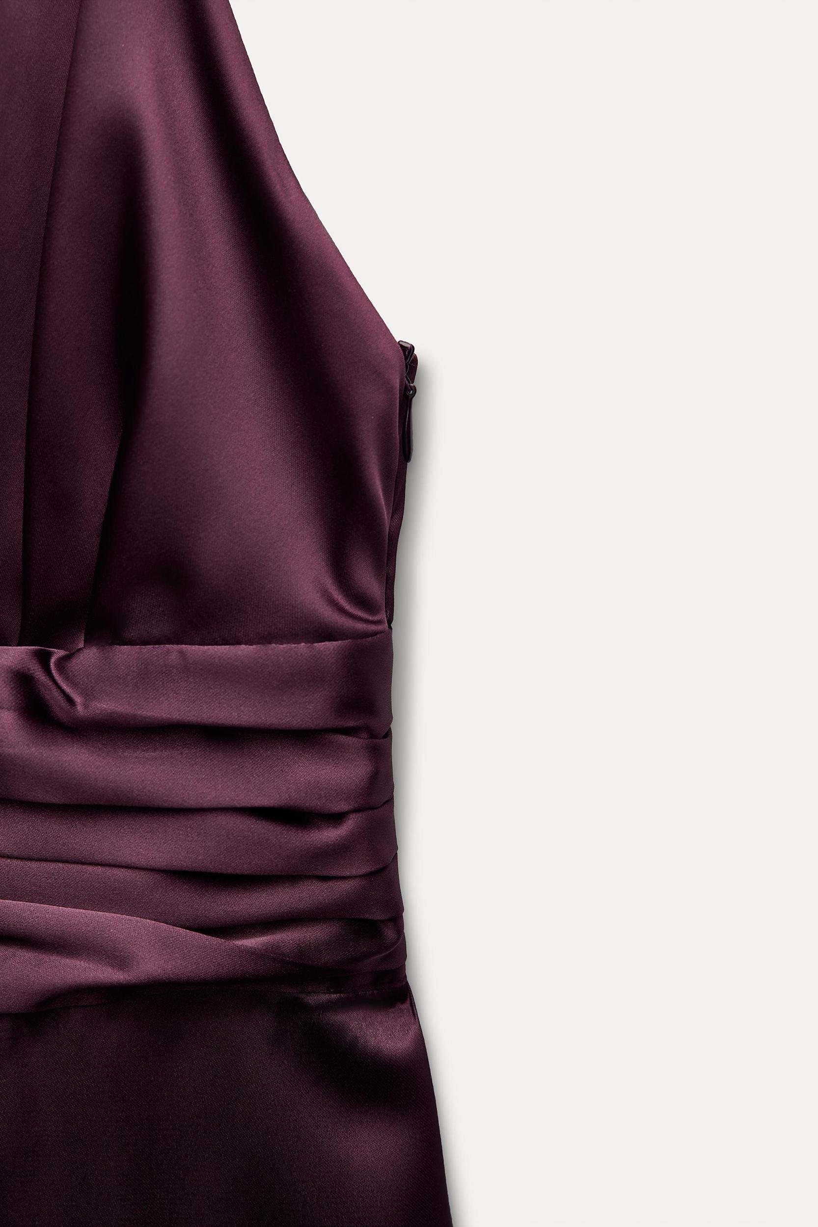 LONG RUCHED HALTER JUMPSUIT Product Image