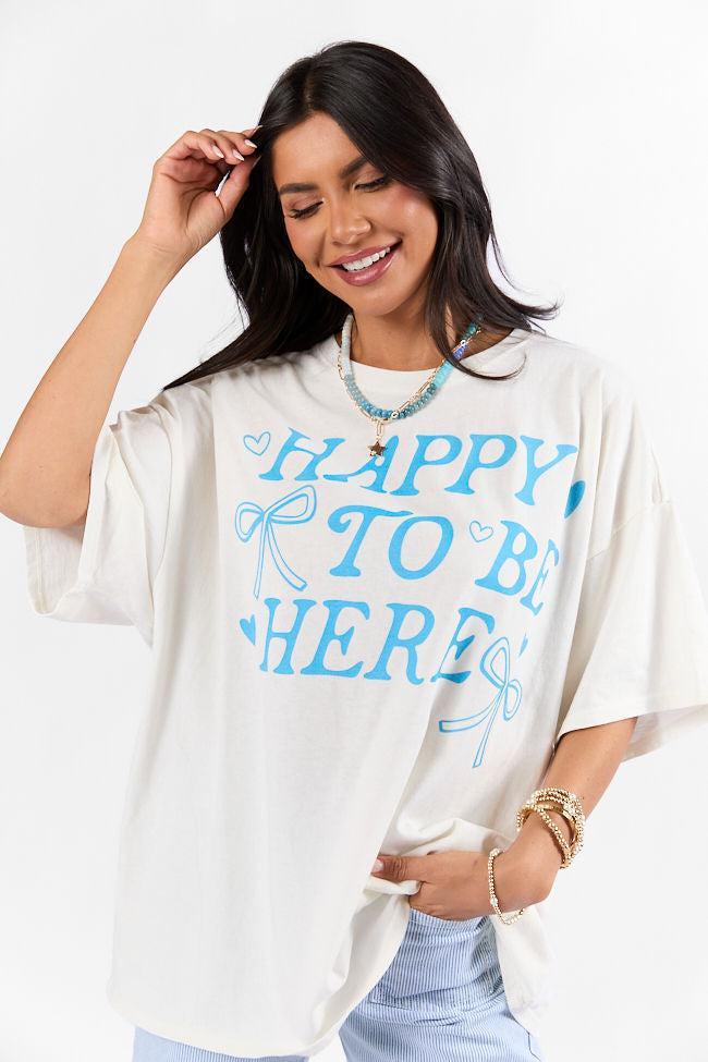 Happy To Be Here Off White Hyfve Oversized Graphic Tee Product Image