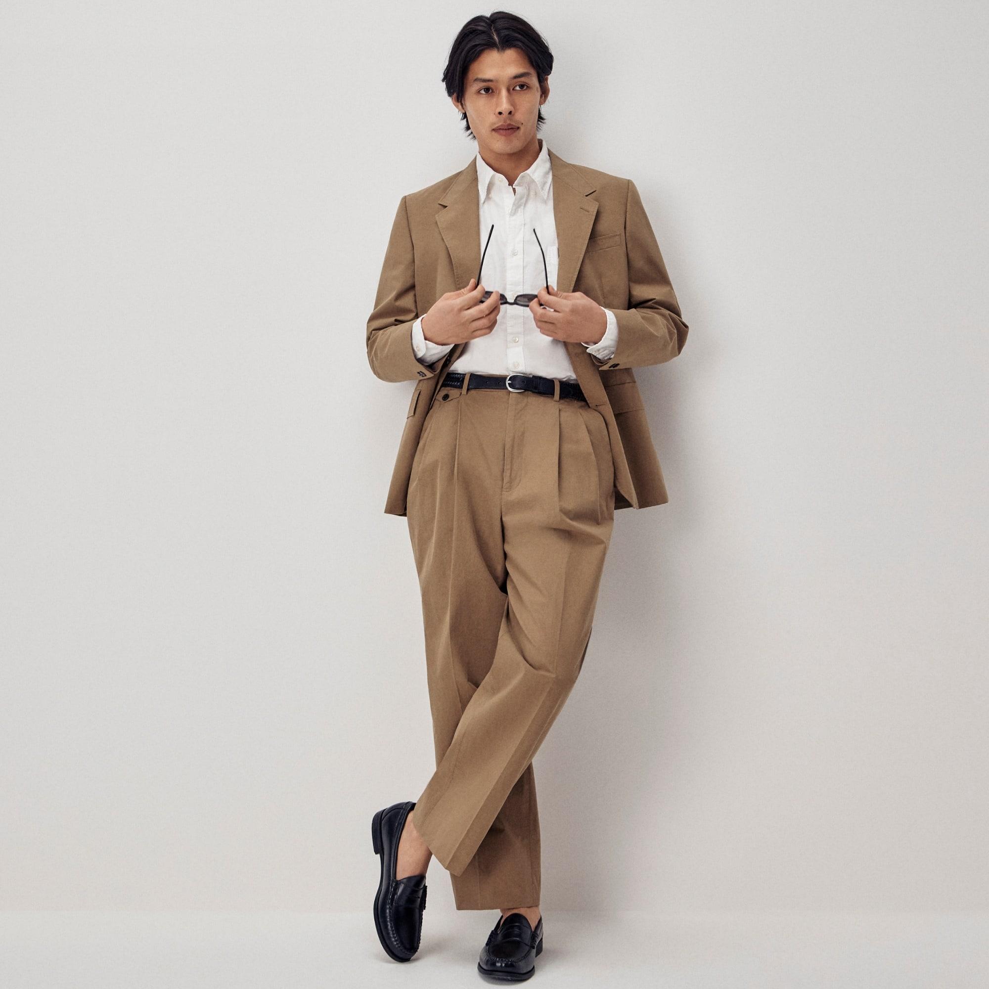Relaxed-fit suit jacket in cotton poplin Product Image