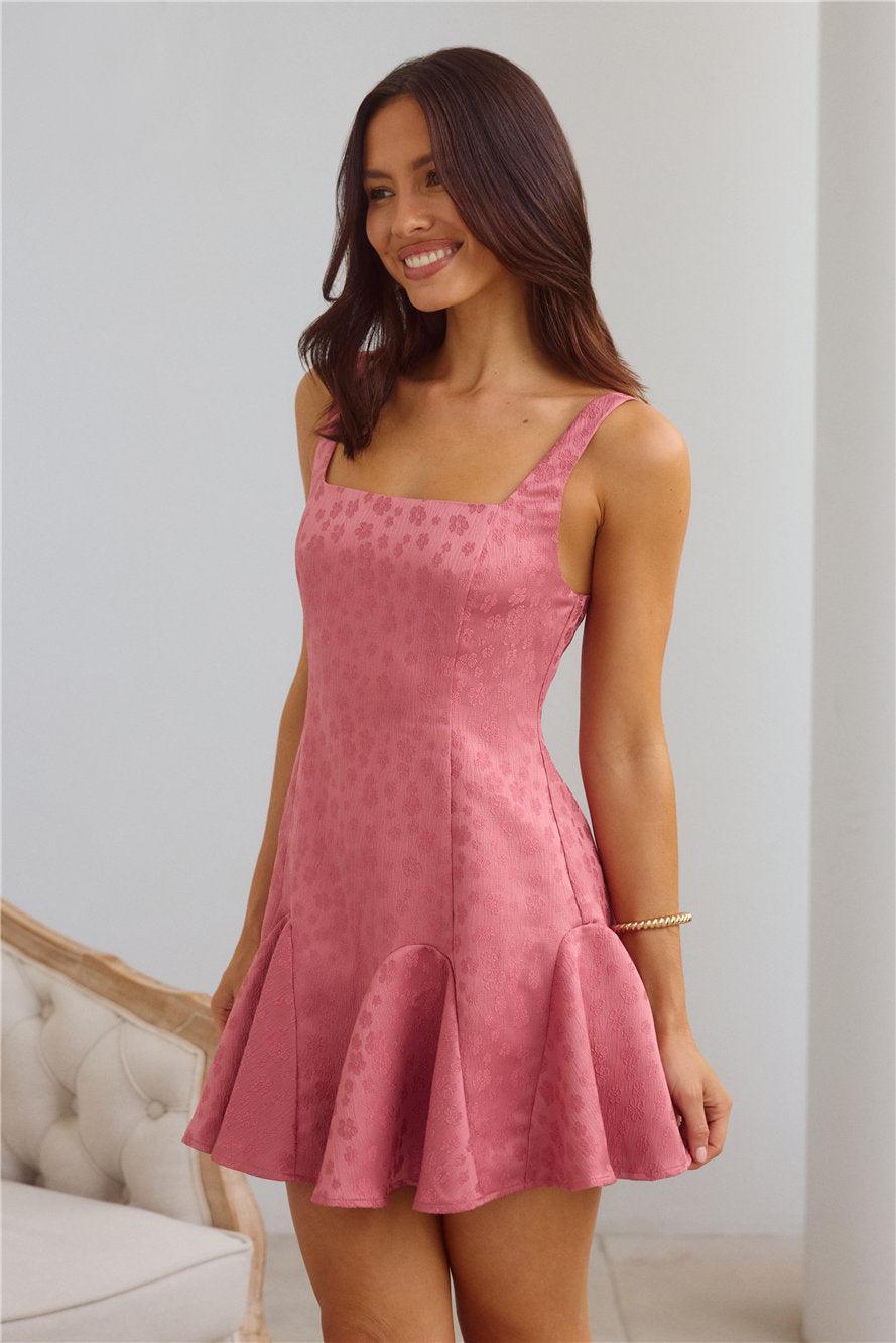 Diamond Soirée Mini Dress Rose Product Image